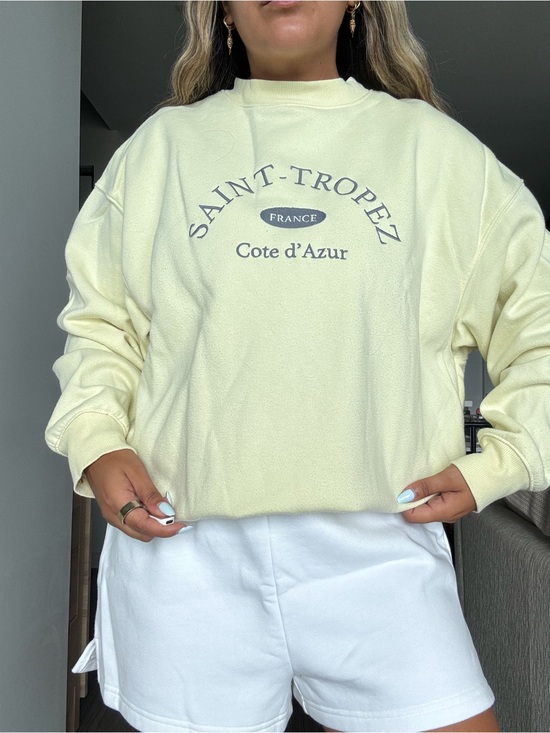 Target Sweaters - Target Pale Yellow 'Saint-Tropez' Crewneck Sweatshirt